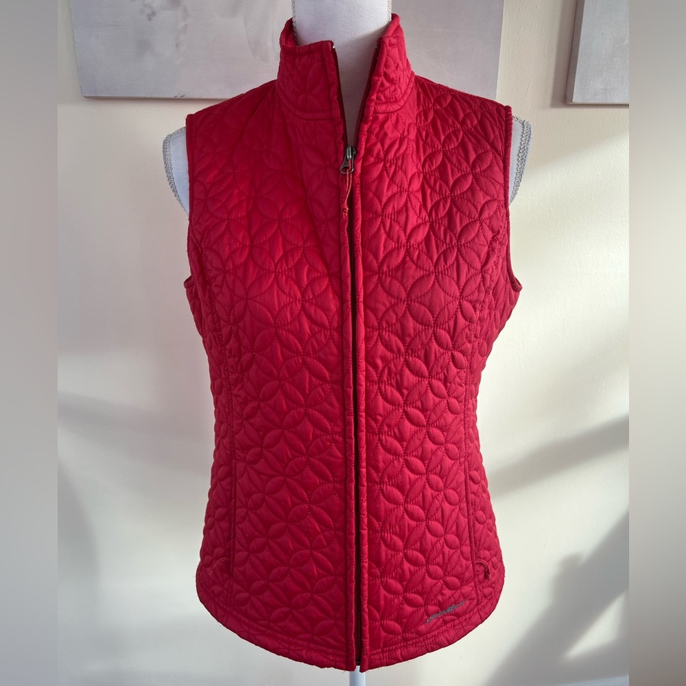Eddie Bauer Women's Quilted Red Vest Size Small